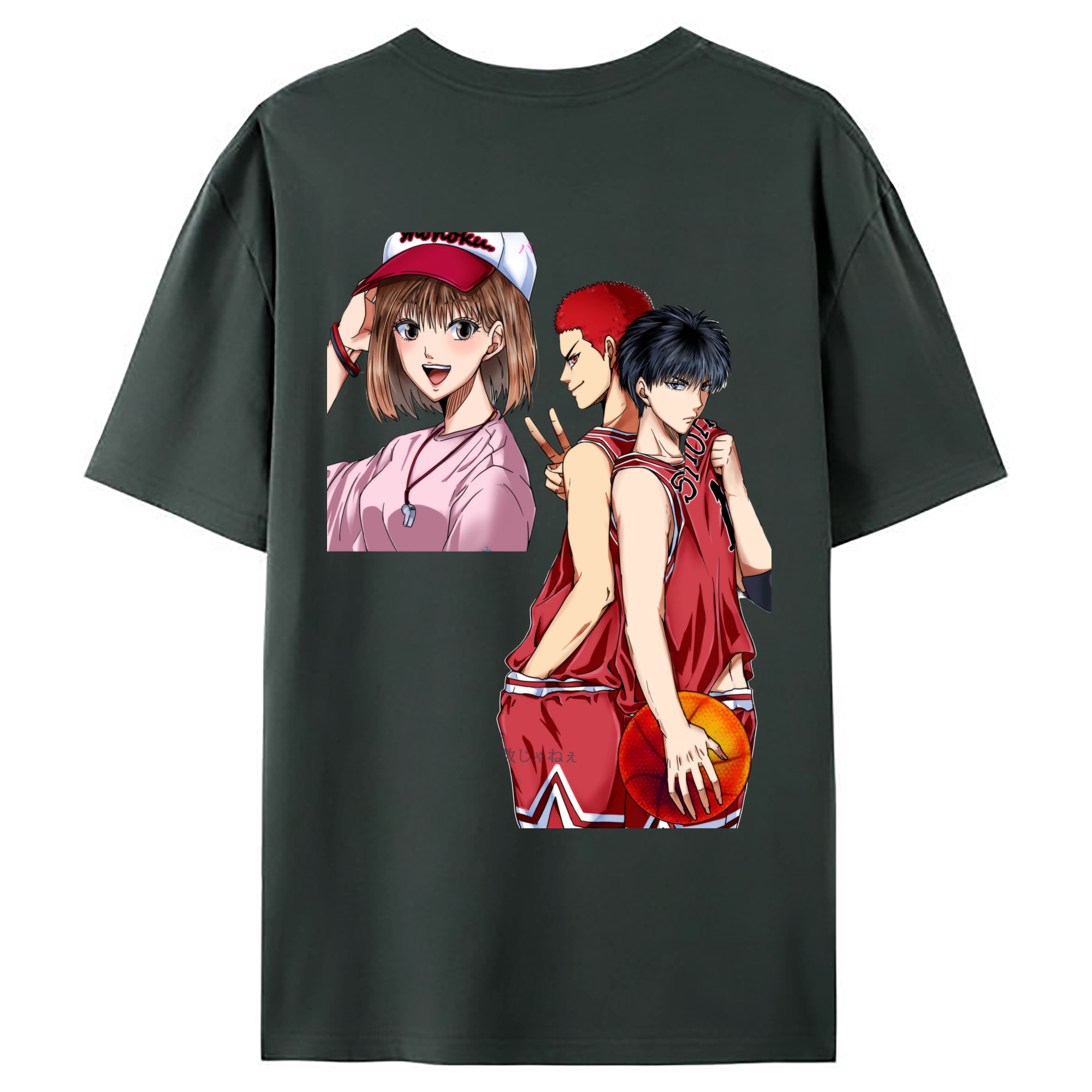 （画像用） SLAM DUNK／スラムダンク 綿100％ メンズ半袖Tシャツ（バックプリント） 通気性